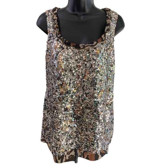 Elie Tahari Sequin Tank Top Small - Picture 1 of 7